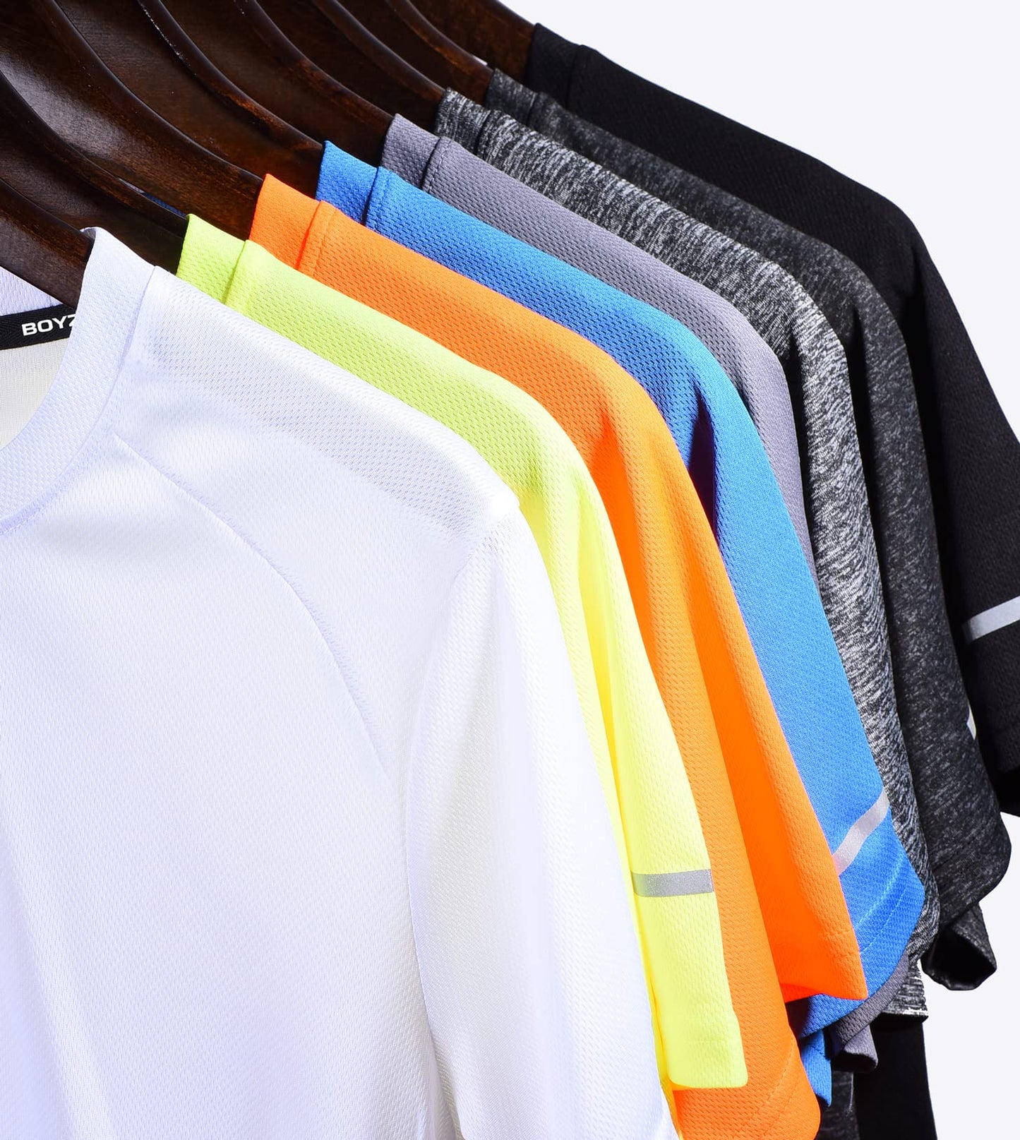5 Packs Workout Shirts for Men - Activewear Tops Gym Shirts Dry Fit Mesh Running Fitness Short Sleeve Crewneck Sports Athletic T-Shirt Tops 5P02-L