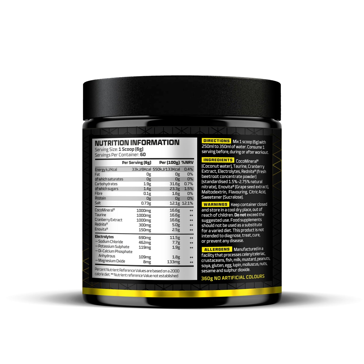 Beast | Electrolytes Powder | Sport & Running Hydration Electrolytes Drinks | 360g/60 Servings | Eddie Hall's Hydro | Rehydration and Energy | Lemon Sherbet