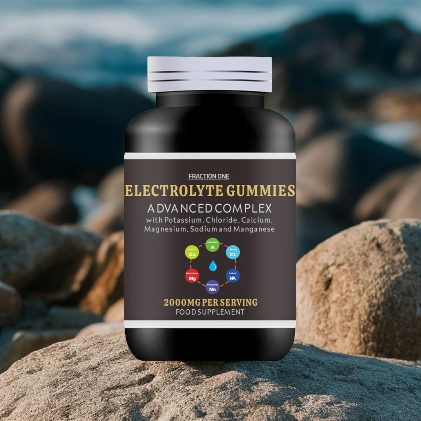 Fraction One Electrolyte Gummies – 2000 mg per Serving, Enhanced with Potassium, Chloride, Calcium, Magnesium, Sodium and Manganese – Supports Energy and Hydration – 120 Gummies – 60 Days Supply