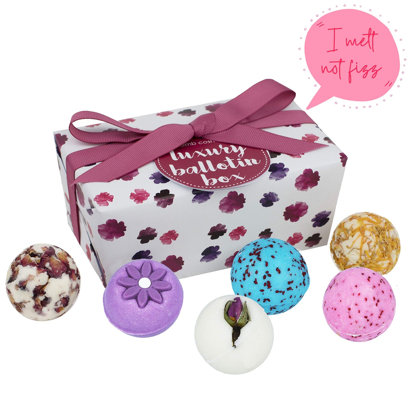 Bomb Cosmetics Luxury Ballotin Bath Melt Wrapped Gift Pack, Contains 6-Pieces, 30 g Each