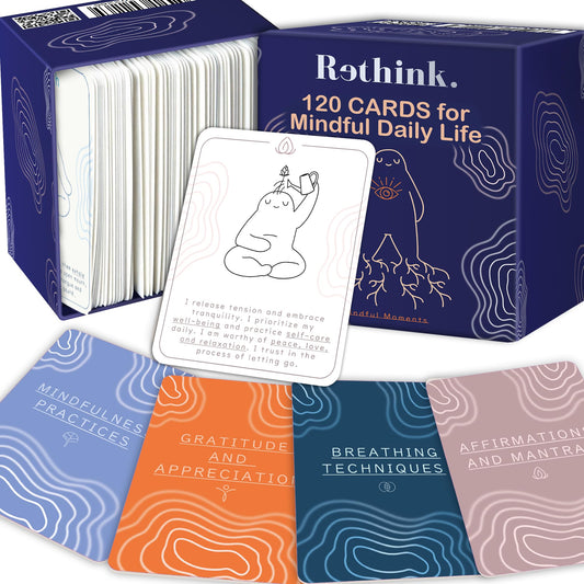 Quokka Meditation Cards - 120 Cards for Adults - Anxiety Relief Items Affirmation for Mental Health - Calming Self Care for Women - Perfect Mindfulness Gift for Adult