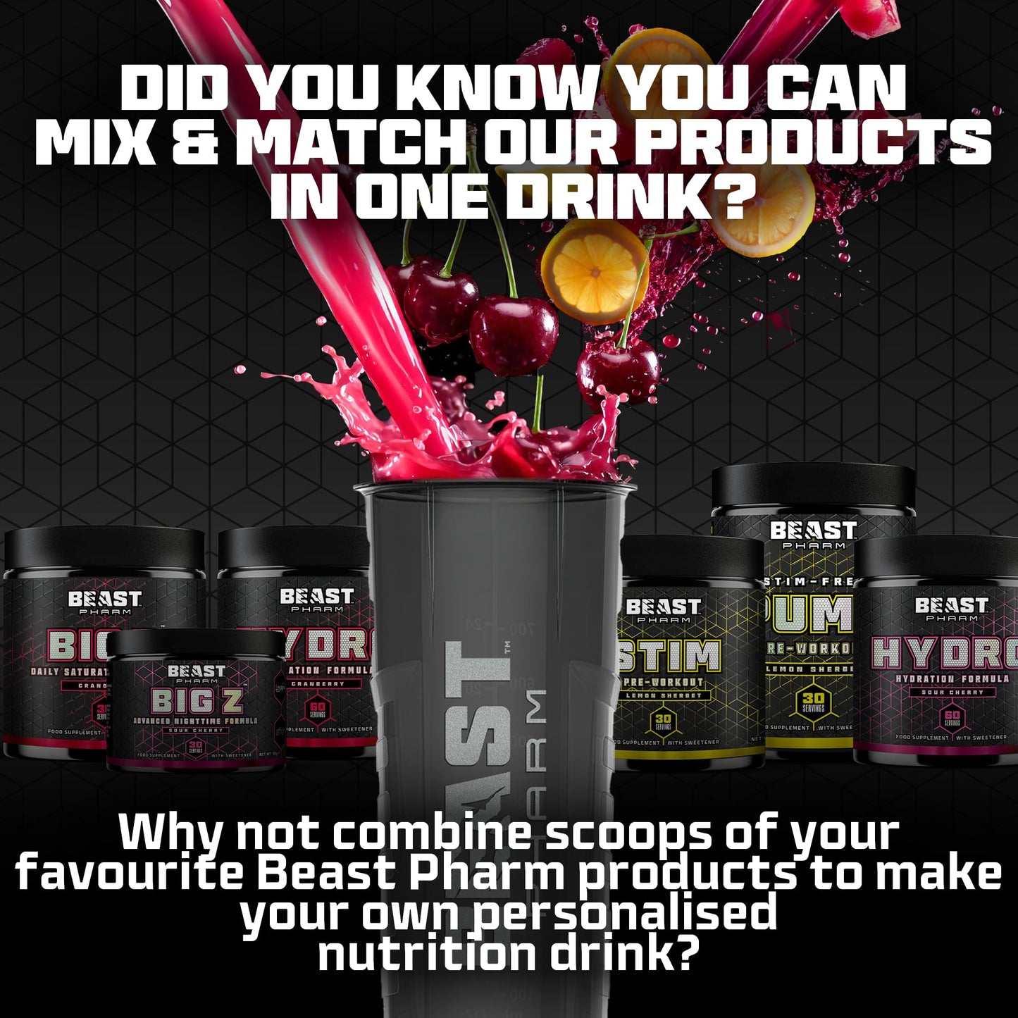 Beast | Electrolytes Powder | Sport & Running Hydration Electrolytes Drinks | 360g/60 Servings | Eddie Hall's Hydro | Rehydration and Energy | Lemon Sherbet