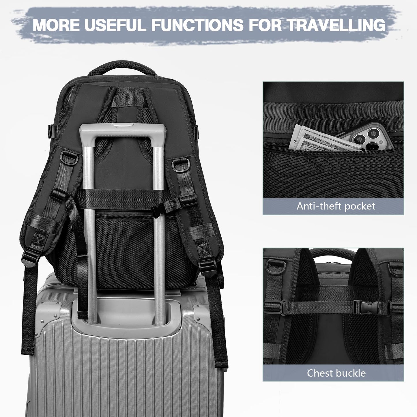 Designed for Easyjet Cabin Bag 45x36x20 Carry On Travel Backpack Hand Luggage Suitcases Bag，Waterproof Laptop Backpack Rucksack for Men Women Underseat Cabin Bags Casual Daypack