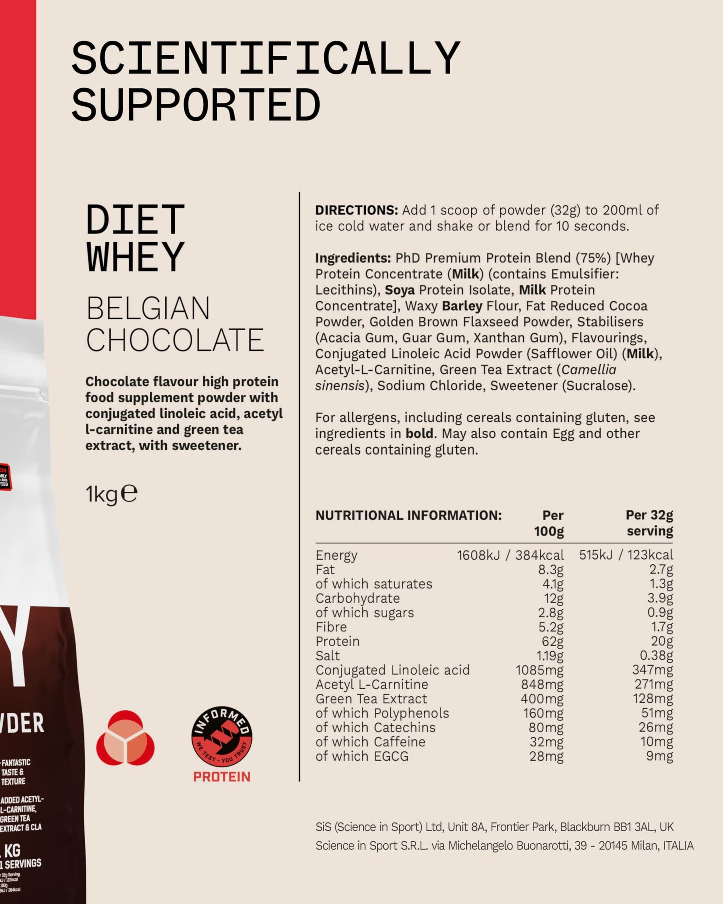 PhD Diet Whey Belgian Chocolate 1 kg | TRYTLION