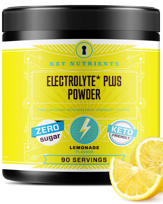 Key Nutrients Electrolytes Powder - Multivitamin & Minerals Electrolytes Powder - 90 Servings of Refreshing Lemonade - Hydration Powder - Supercharged Rehydration Sachets with 16 Vitamins & Minerals
