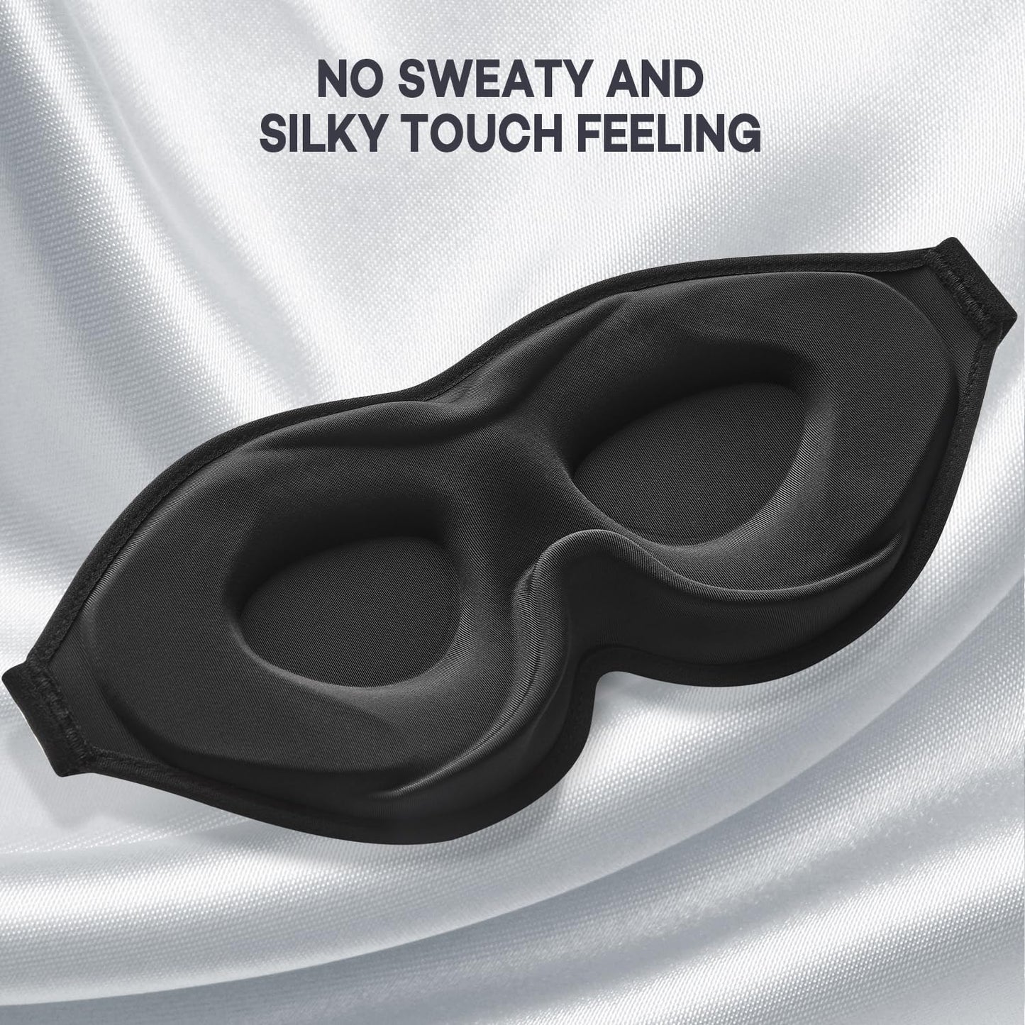 onaEz Sleep Masks, 2023 Upgraded 100% Darkness 3D Sleep Eye Mask with 12mm Recessed Eye Sockets, Breathable Comfortable Soft Milk Ice Silk Sleeping Mask for Traveling Napping All Night Sleeping Yoga