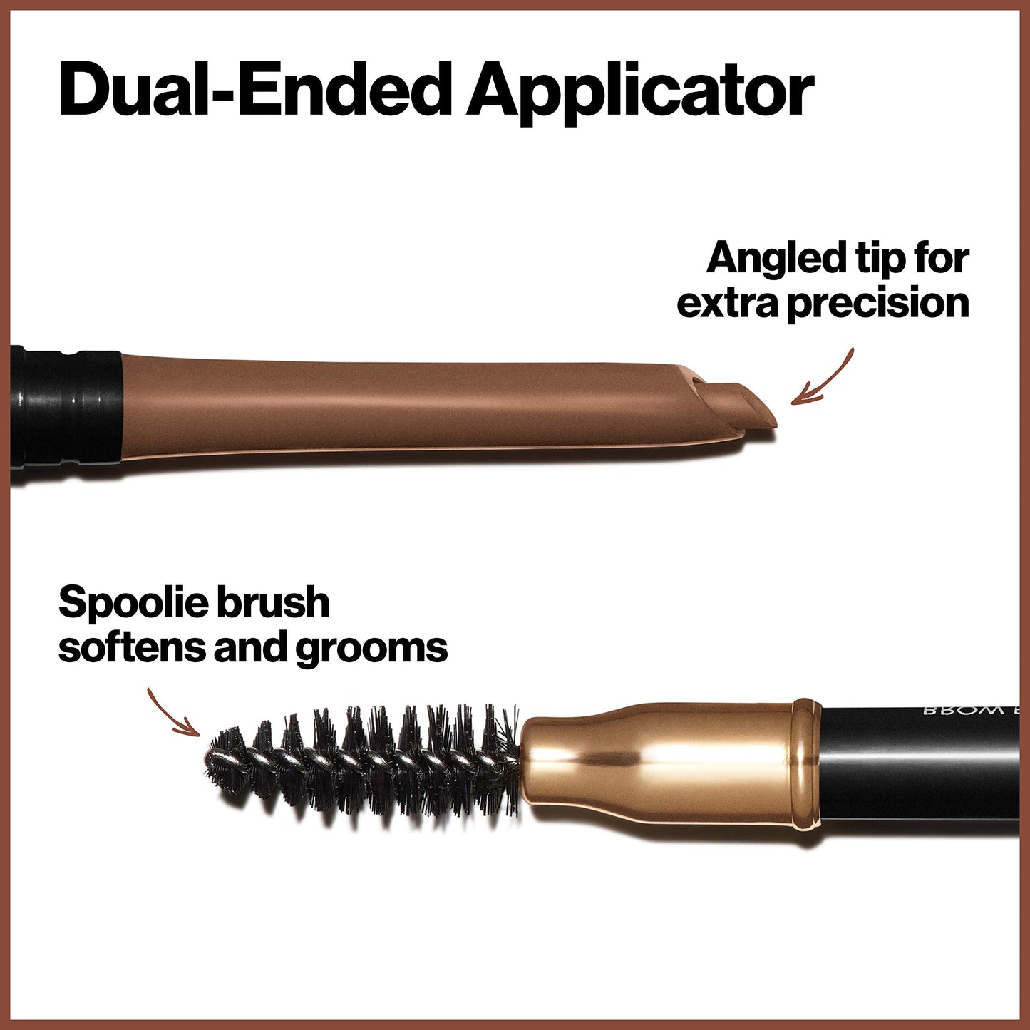 Revlon 24HR Colorstay Eyebrow Pencil with Spoolie Brush, Waterproof Angled Tip Applicator, Unisex, 210 Soft Brown, 0.9 g