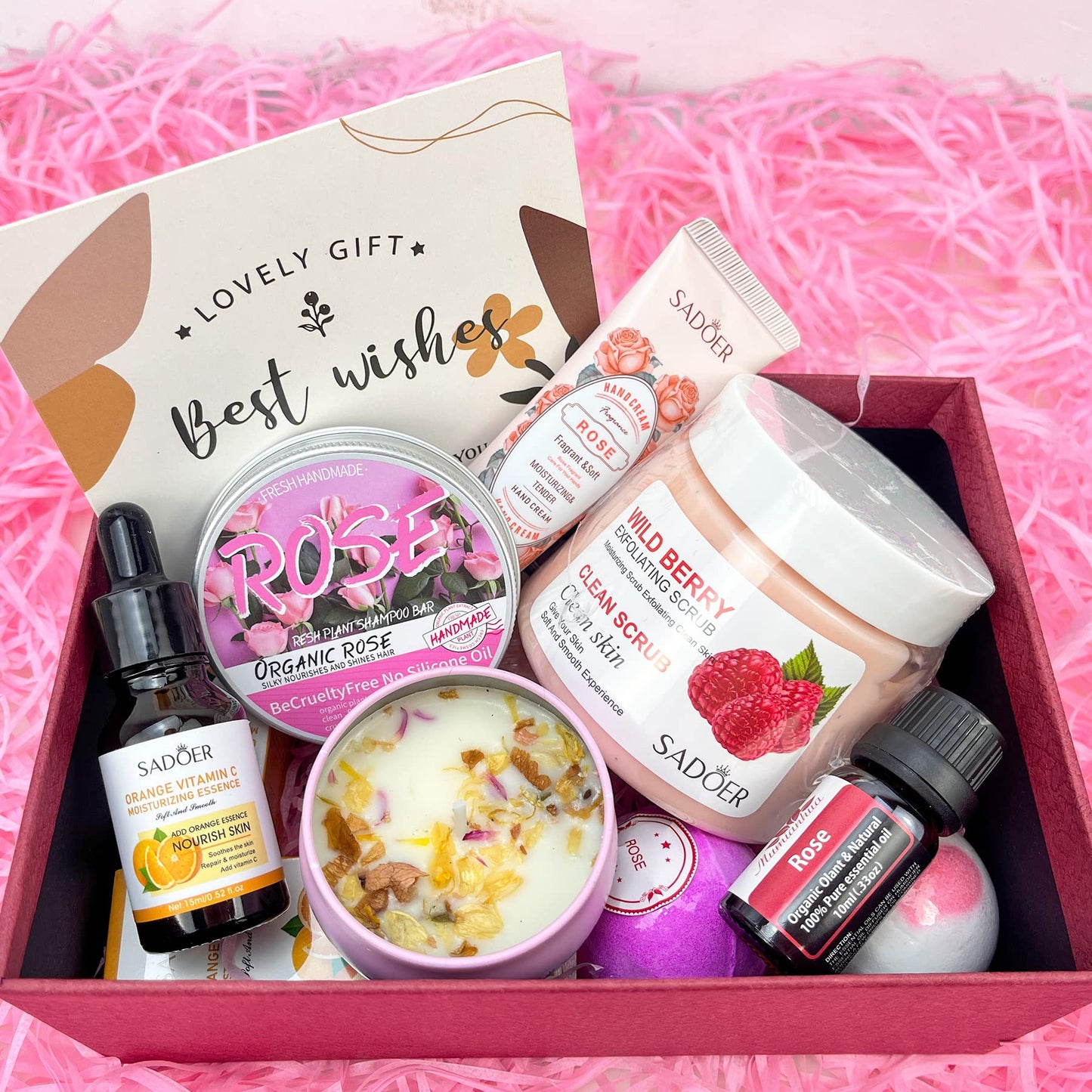 Pamper Gifts for Women Birthday, Get Well Soon Hamper Set, Self Care Thank You Gift Basket, Bath Set Care Package for Her, Ladies Spa Gift Set For Mum Sister Best Friend, Mothers Day Present
