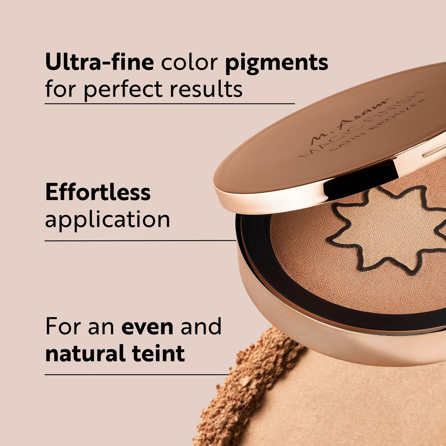 M. Asam MAGIC FINISH Satin Bronzer Gold & Hazel (0.22 oz) – 4-in-1 Powder Bronzer for Contour & Natural Glow, Creamy-soft Texture with Vitamin E, Vegan & Silicone-Free