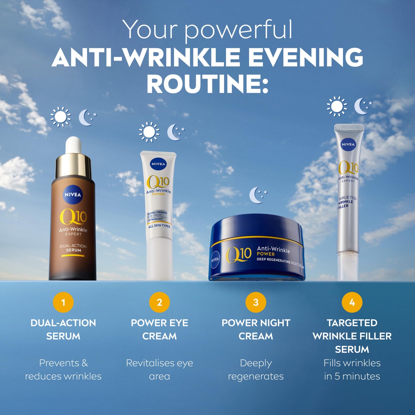 NIVEA Q10 Anti-Wrinkle Power Firming Night Cream (50ml), Hydrating Night Moisturiser to Reduce Lines and Wrinkles, Night Cream for Firmer Skin in 7 Days