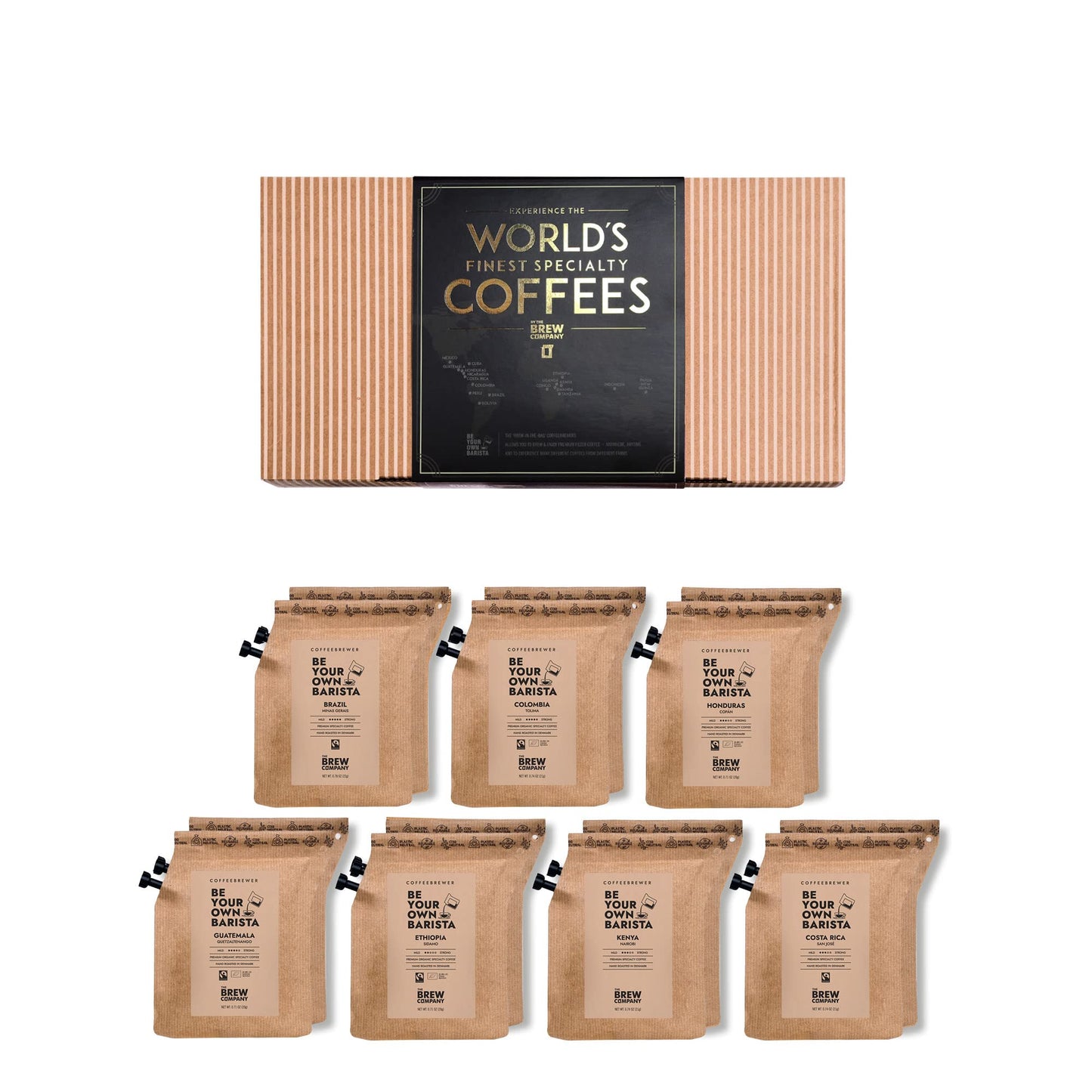 Original Gourmet Coffee Gift Set for Men & Women – 14 of The World’s Finest Single Estate Specialty & Organic Coffees | Brew & Enjoy Anytime, Anywhere | Hamper Style Letterbox Gift Idea for Him & Her