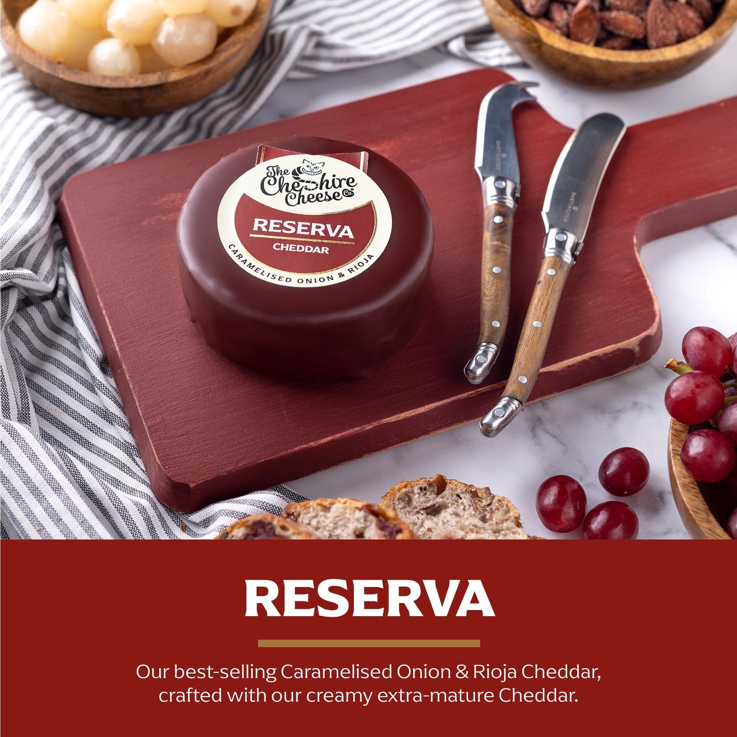 Cheshire Cheese Company | Duo of Cheese and Wine Gift Box – The Perfect Night In | Award Winning 2 Cheeses, 1 Biscuits & Red Wine Gift Set in Presentation Box | Luxury Food Hamper for Birthdays & more