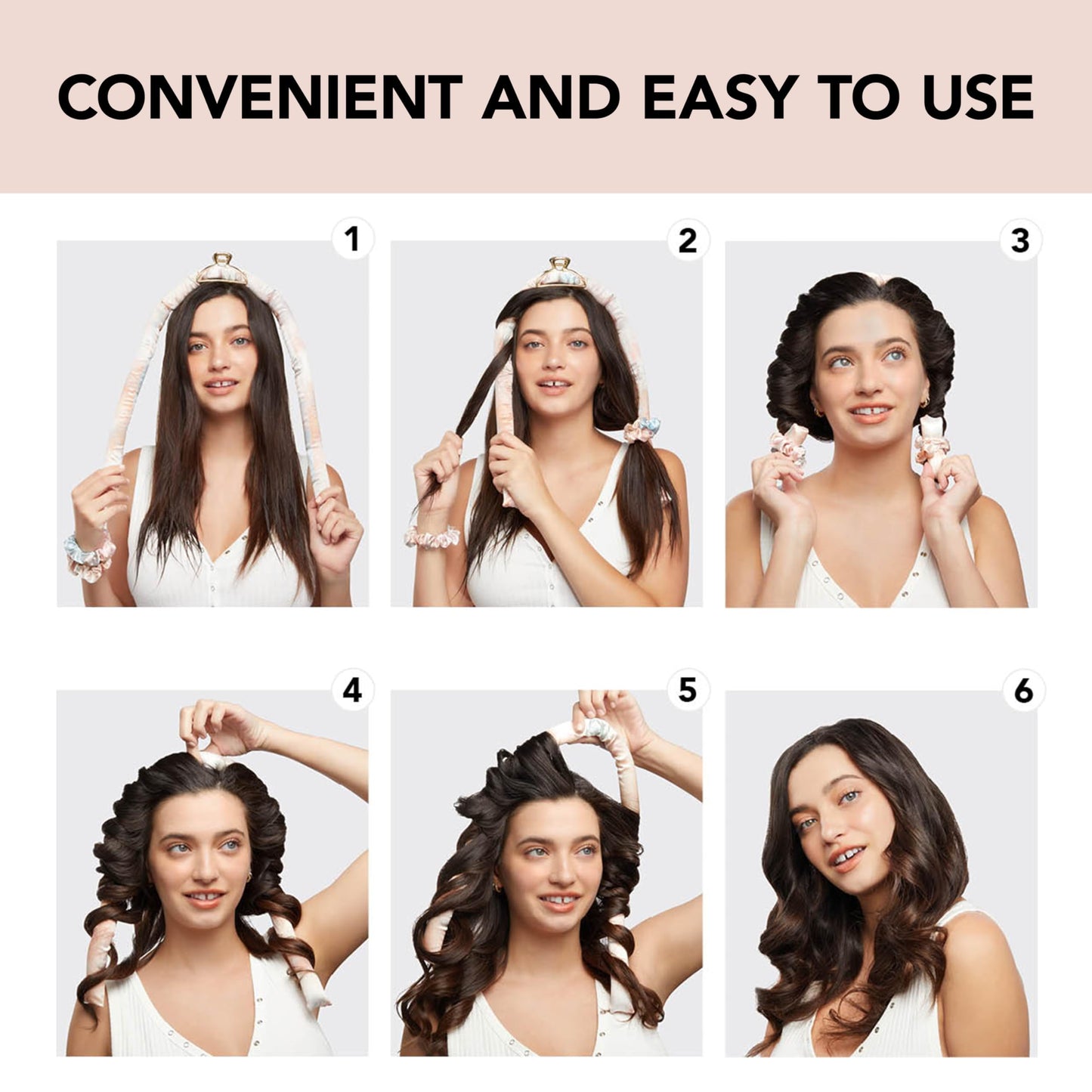 Kitsch Heatless Curling Set - Satin Heatless Hair Curler, Rollers for Heatless Curls, Hair Curler No Heat, Heatless Curler, Overnight Curls with Overnight Blowout Rods - Sunset Tie Dye