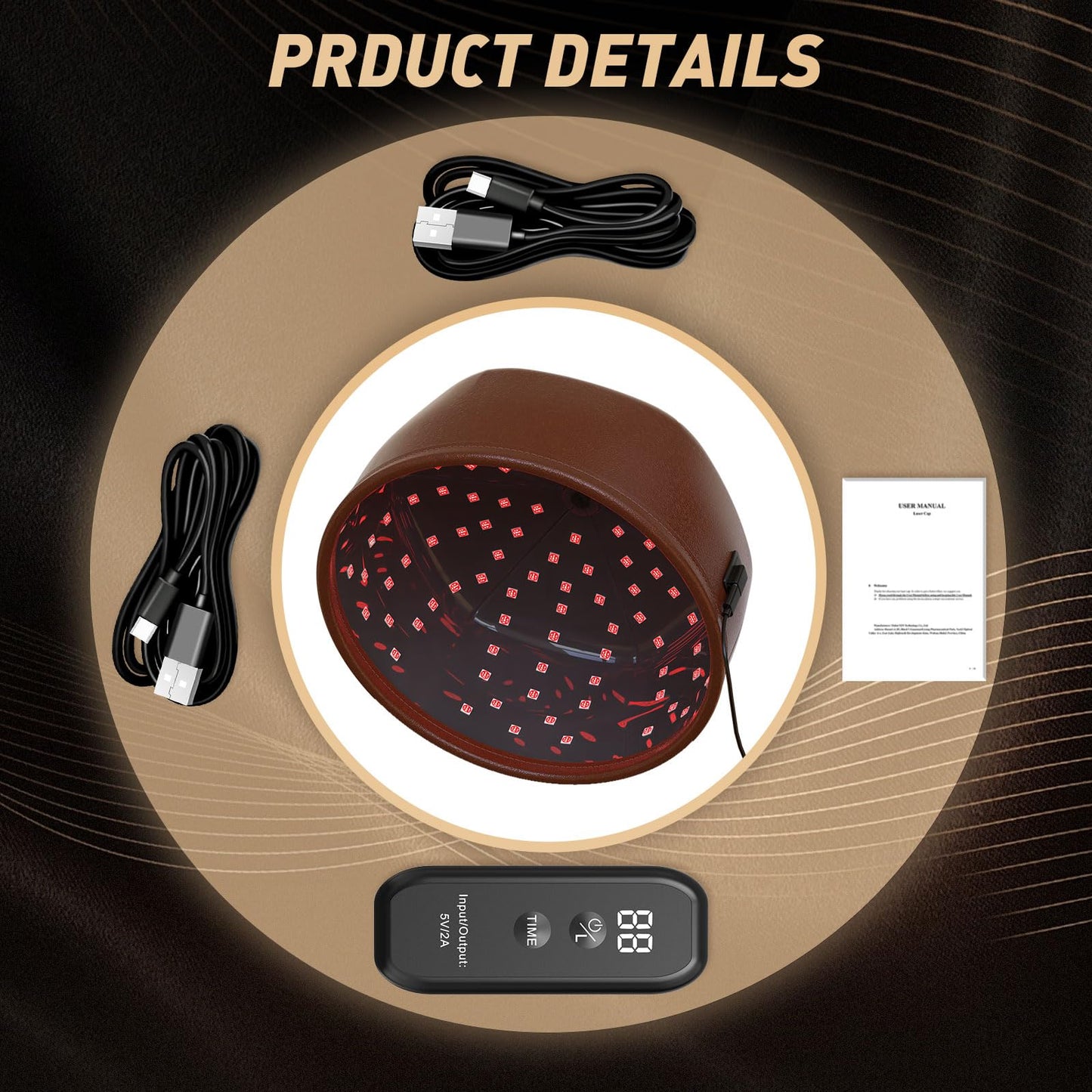 iKeener Laser Cap for Hair Growth, FDA Cleared 660nm & 850nm Red Light Therapy Cap for Hair Regrowth with 120PCS Lamp, Natural Hair Loss Therapy for Men and Women (Brown)
