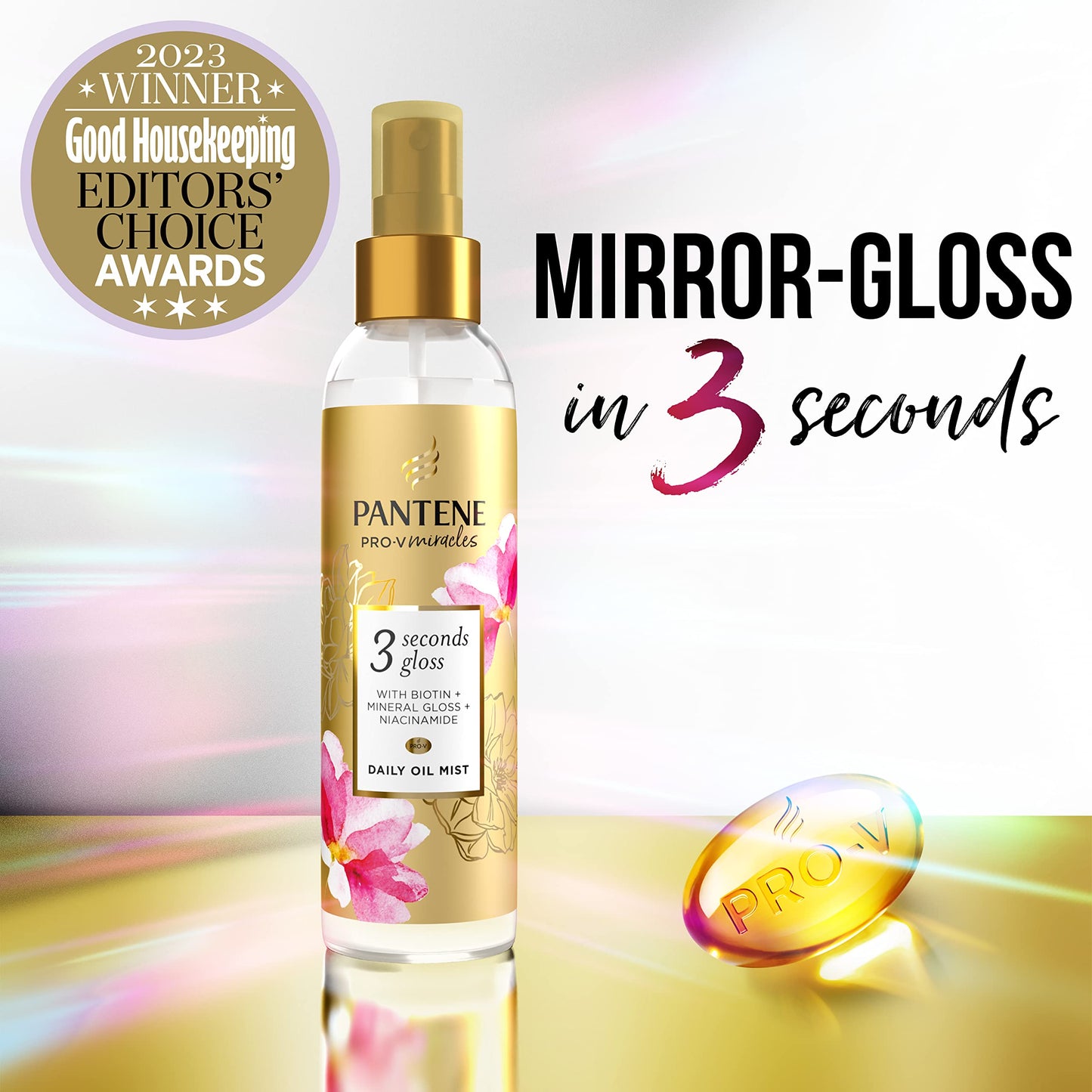 Pantene Colour Shampoo And Conditioner Set + Leave-In Conditioner Spray With Biotin and Niacinamide, Transform Damaged Coloured Hair From Dull To Glossy In 1 Use, 400/275 / 145ml