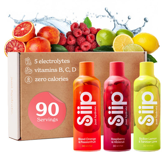 Siip Hydrate Zero Cal. 90 Drinks, Electrolytes, Vitamins, 3 Fruits Flavours
