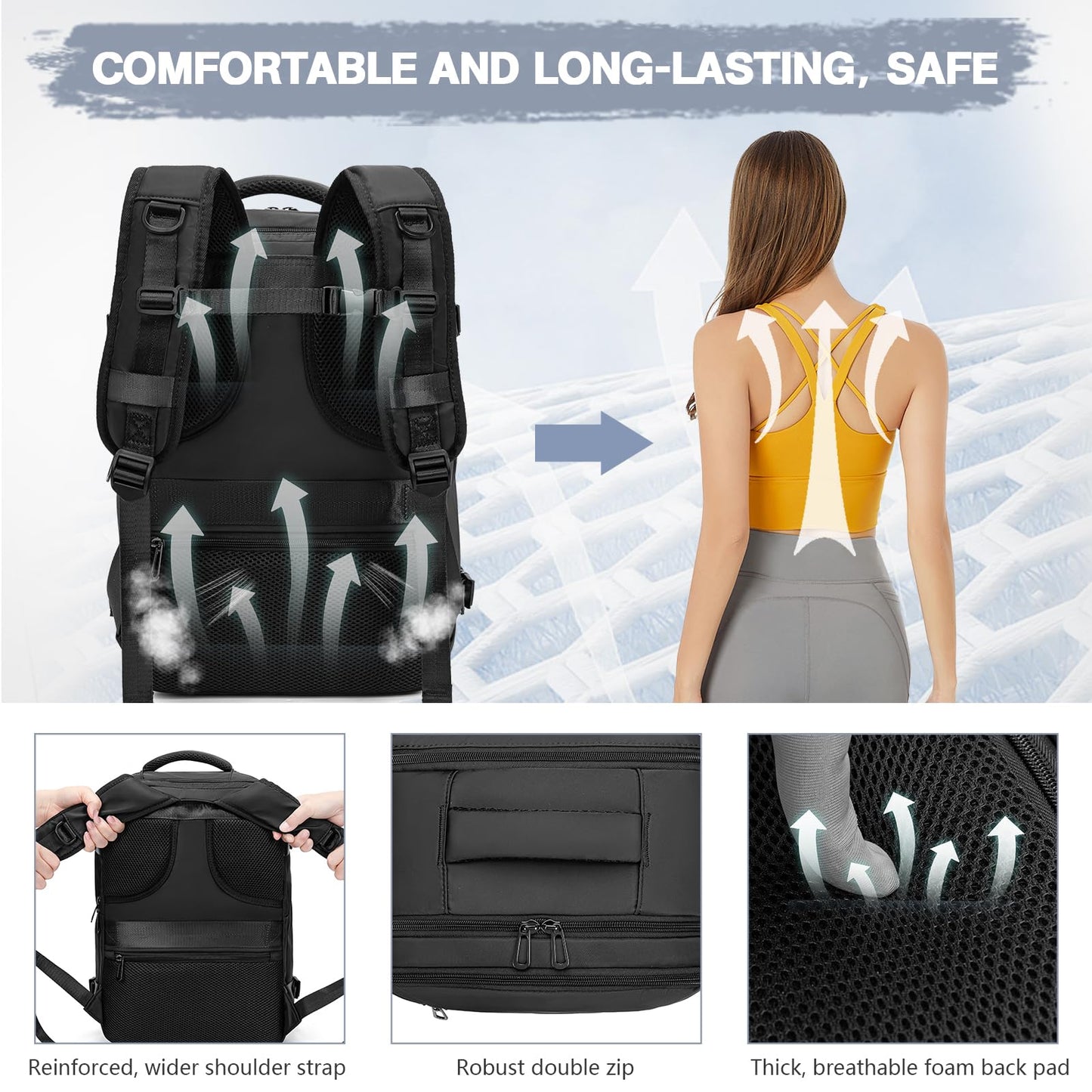 Designed for Easyjet Cabin Bag 45x36x20 Carry On Travel Backpack Hand Luggage Suitcases Bag，Waterproof Laptop Backpack Rucksack for Men Women Underseat Cabin Bags Casual Daypack