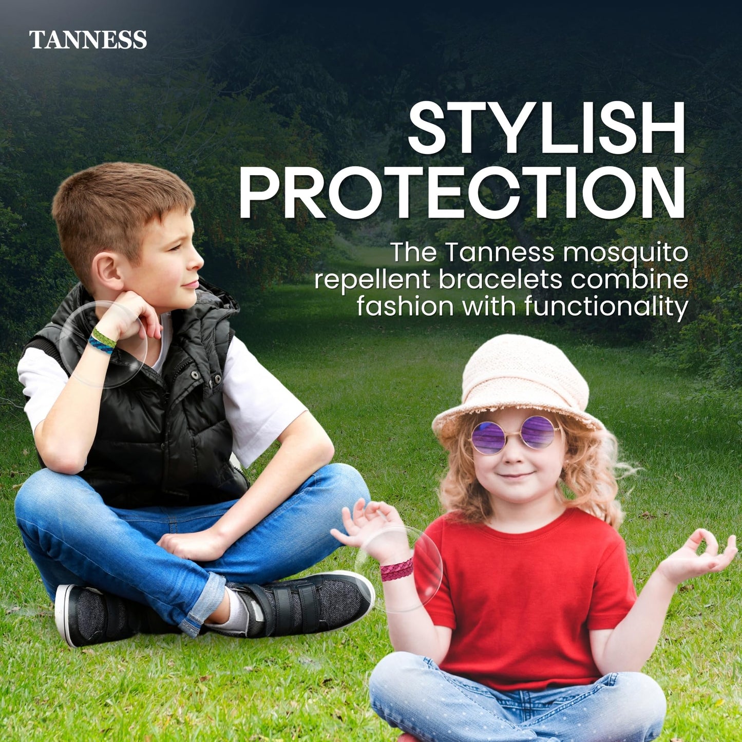 Tanness 12 Pack Mosquito Repellent Bracelet - Non-Toxic Insect Repellent Bands, Deet-Free Bug & Flea Repellent for Kids & Adults - Waterproof Travel Essentials, 250 Hours Protection