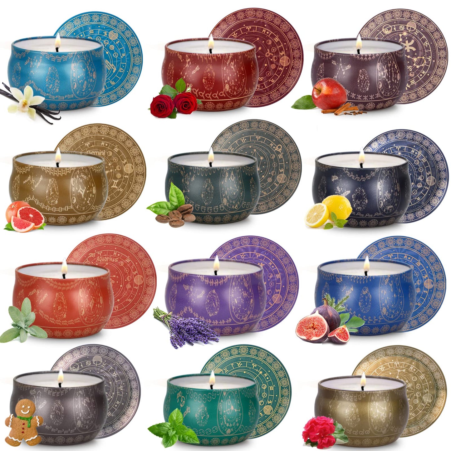 12-Pack Aromatherapy Scented Candle Gift Set