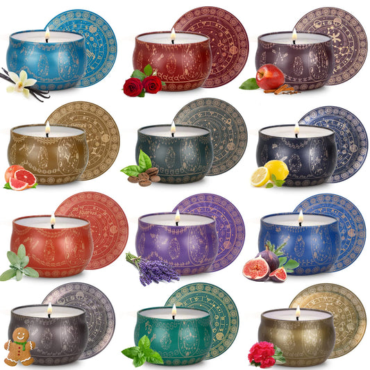 12-Pack Aromatherapy Scented Candle Gift Set