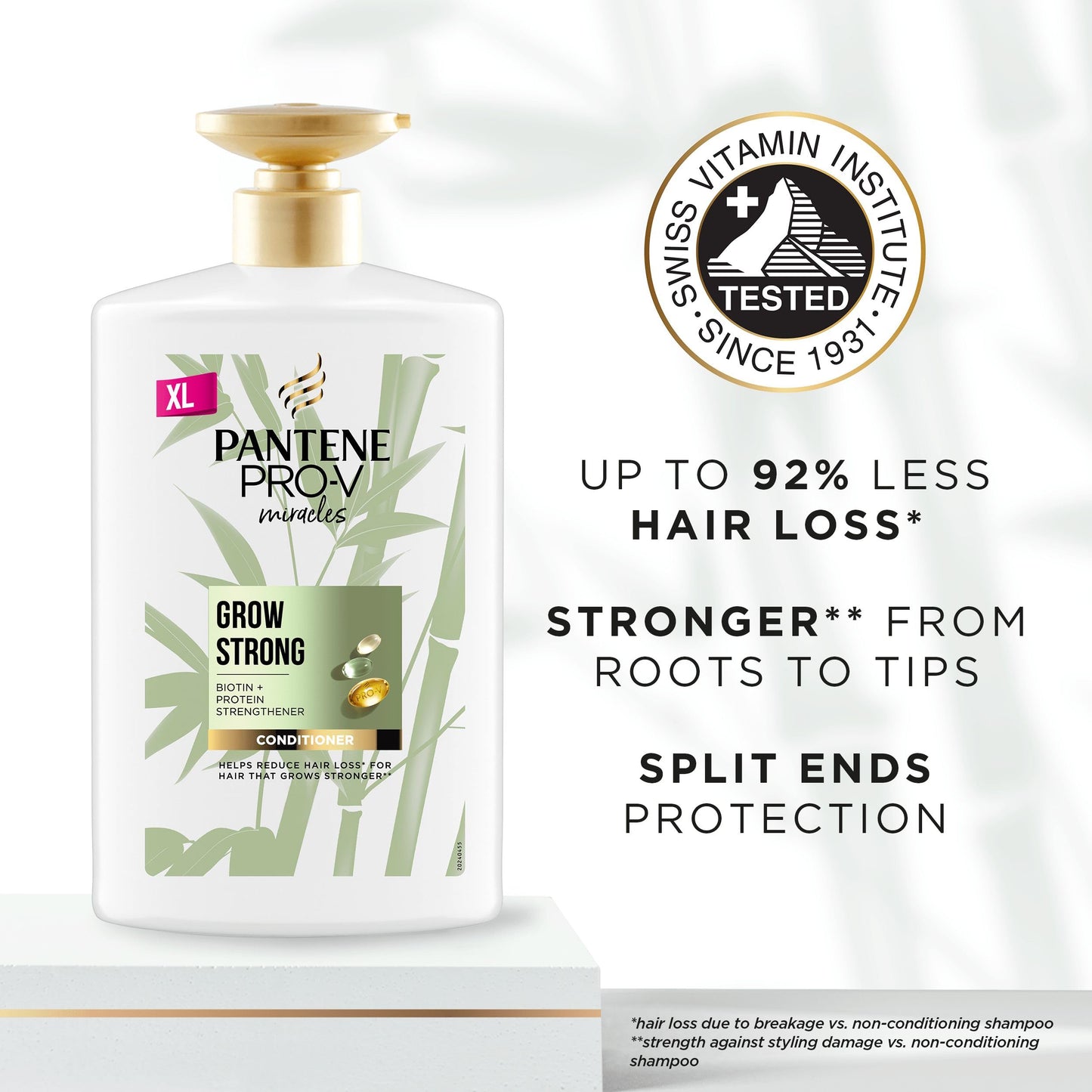 Pantene Biotin & Bamboo Conditioner |For Dry Damaged Hair |Helps Reduce Hair Loss, 1L