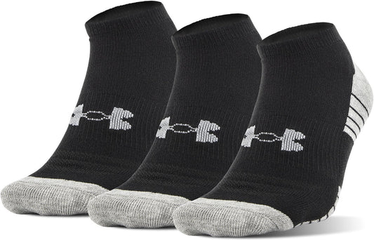 Under Armour Unisex's Socks, 3-Pairs HeatGear tech no Show 3 Pack, Black, XL (Pack of 3)