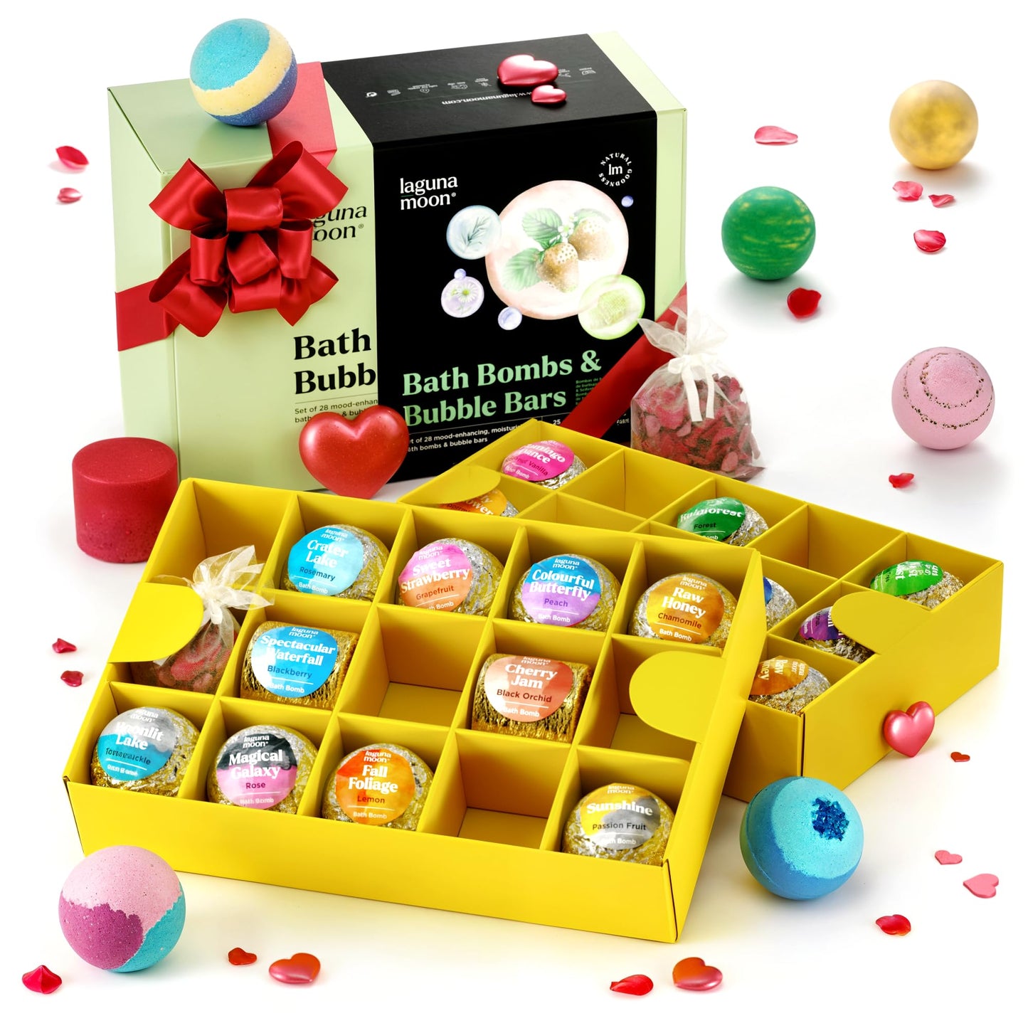 Lagunamoon 28-Piece Bath Bombs & Bubble Bar Gift Set