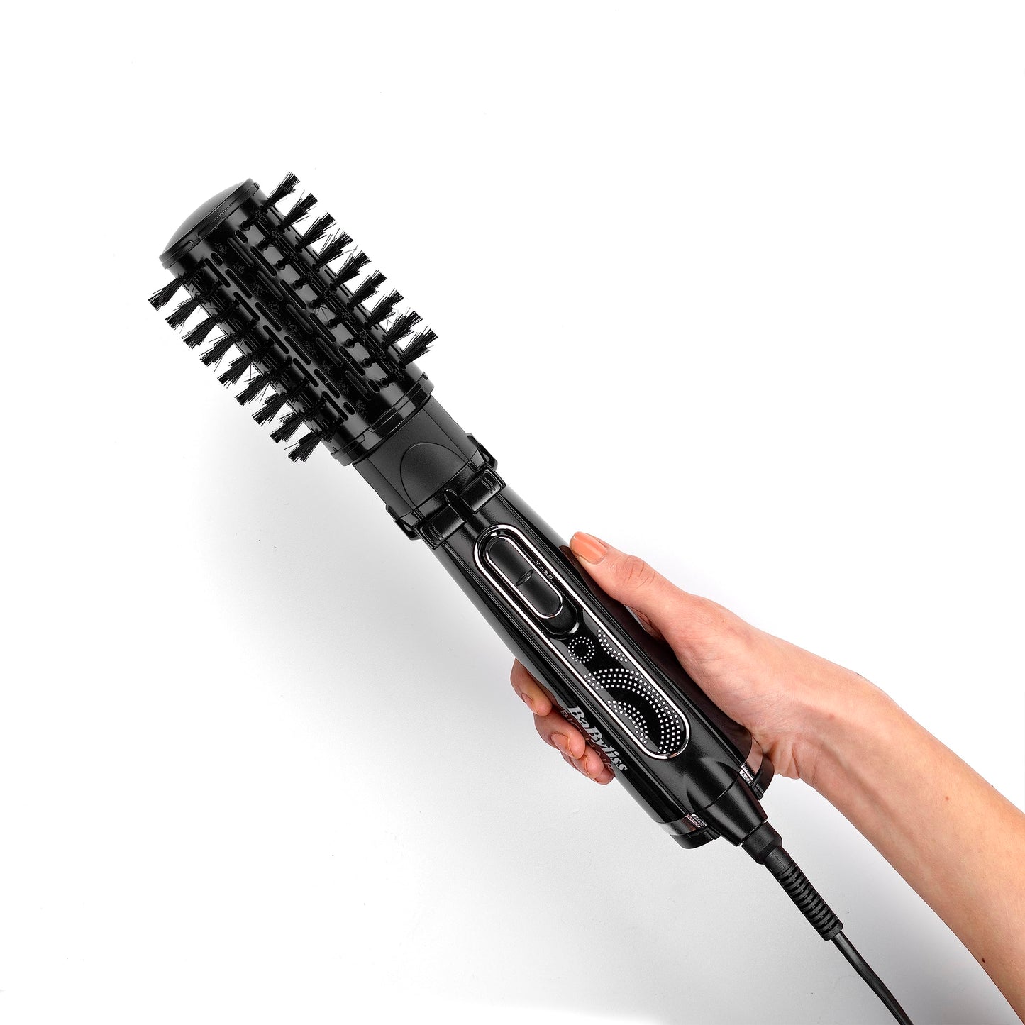 BaByliss Big Hair Rotating Hair Dryer Brush - Dry and Style in One Step, 2 Speeds & Alternating Directions, Ionic Frizz-Control, 50mm Barrel, Black, 2885U