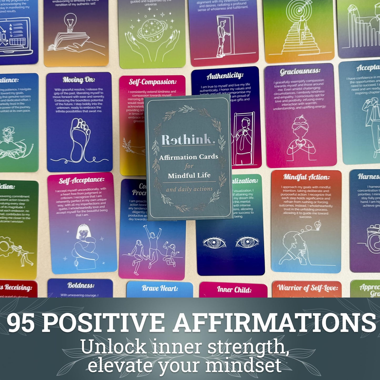 Quokka 95 Affirmation Cards - Anxiety Relief Items Meditation Cards for Mental Health - Calming Self Care for Women - Perfect Mindfulness Gift for Young & Adult