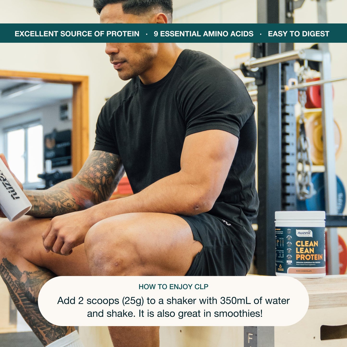 Vegan Protein Powders by Nuzest - Clean Lean Protein - Rich Chocolate - Plant Based Pea Protein Shake - Low Calorie & Low Carb - Gluten Free - Dairy Free - 500g (20 Servings)