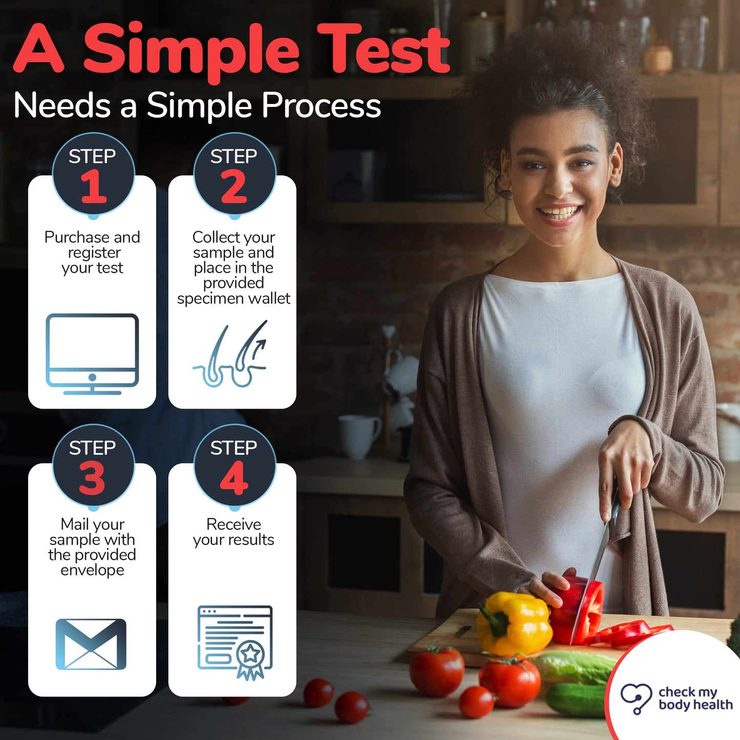 Check My Body Health | Complete Food Intolerance Test | Check for 970 Different Intolerances | Easy to Use Home Hair Strand Testing Kit & Intolerance Screening for Adults | Results in 5 Days