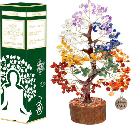 Seven Chakra Crystal Tree Birthday Gifts for Women & men, Crystal Tree of Life Sister birthday gifts Home Decor Healing Crystals Gifts for Mom Positive Energy New Home House Warming Gift Women
