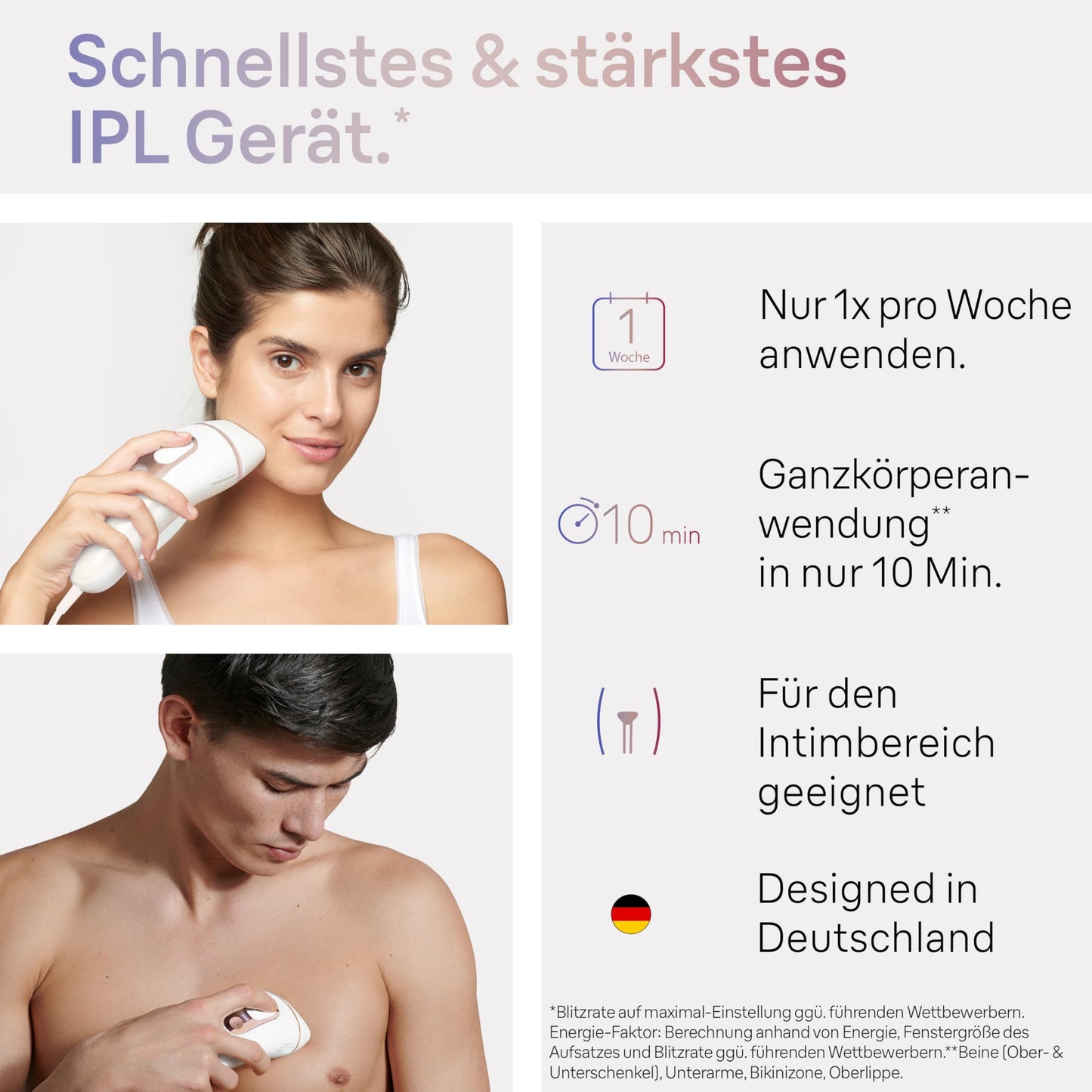 Braun Smart IPL 7 Skin i·Expert, Free app, Women's Hair Removal Device, 2 attachments, Visible Hair Removal, Designed in Germany, Venus Razor, Alternative to Laser Hair Removal, PL7147, White