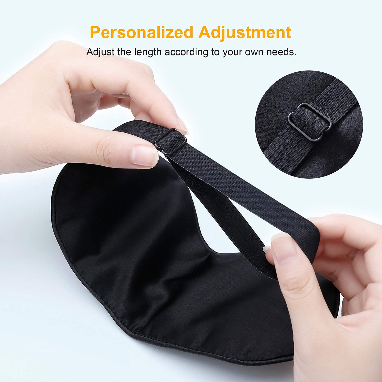 Gritin Silk Sleep Mask, Eye Mask, Light-Blackout Design Ultra Soft & Comfortable 100% Natural Silk Sleeping Mask Eye Blinder with Adjustable Strap and Ear Plug for Men, Women and Kids