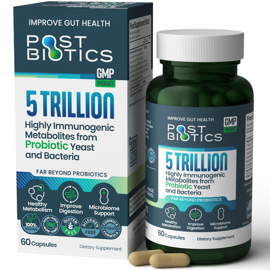 NAVEH PHARMA Adult Postbiotic Capsules for Women & Men | Postbiotics for Gut Health with 200X Ingredients Than Probiotic & Prebiotic | Immunity, Digestion & Microbiome Support & Metabolism