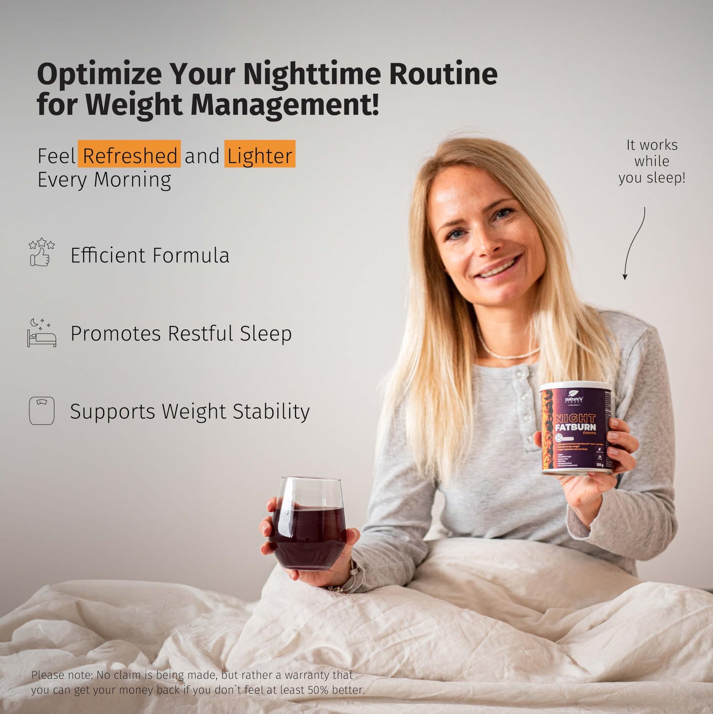 Nature's Finest by Nutrisslim Night Burn Extreme - Night Formula with Morosil (400 mg), L-Carnitine - Natural Valerian Sleep Aids for Adults - Vegan, Gluten Free