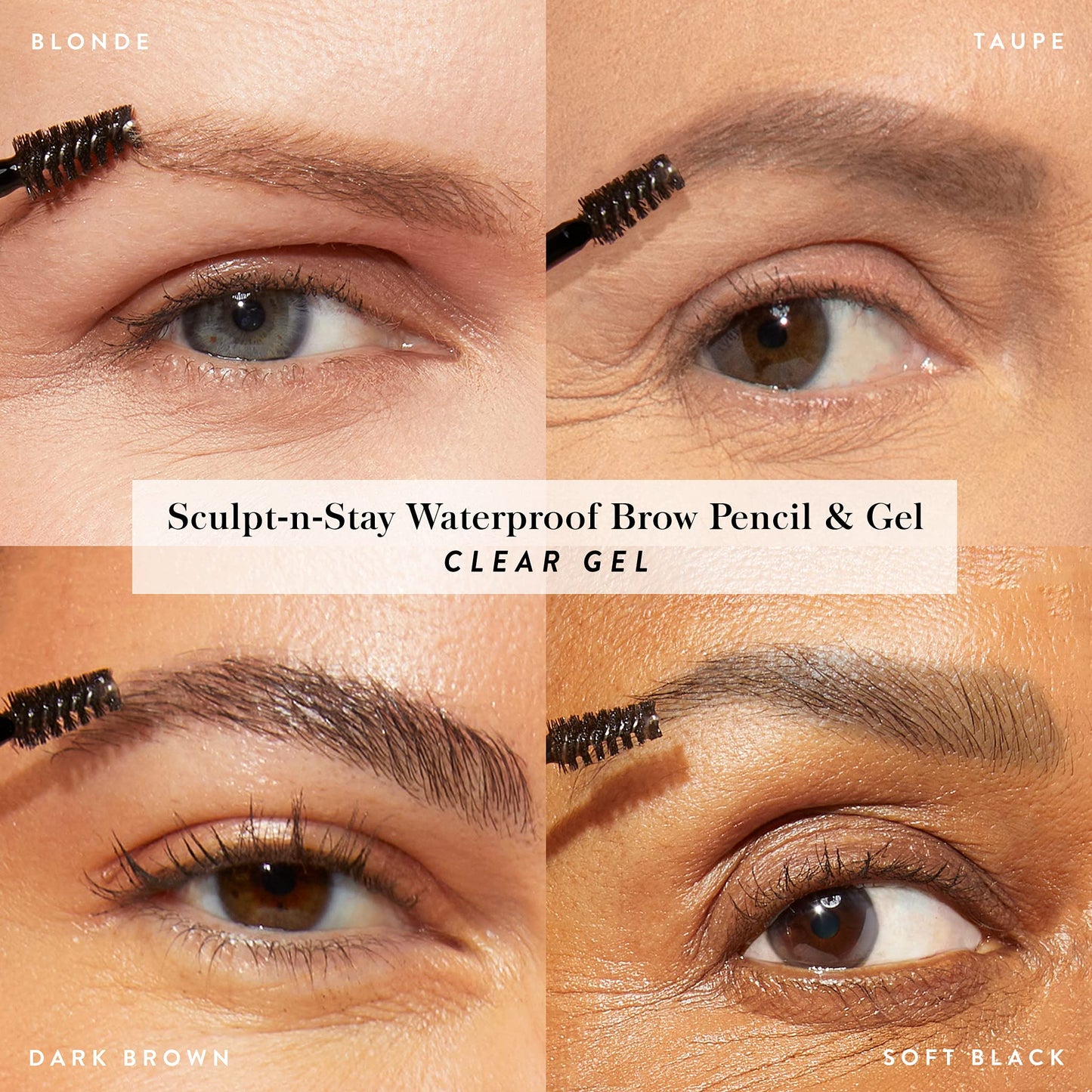 LAURA GELLER NEW YORK Sculpt-n-Stay Waterproof Brow Pencil & Gel (Taupe) - Precision 2-in-1 Waterproof Eyebrow Pencil for Perfectly Sculpted Brows