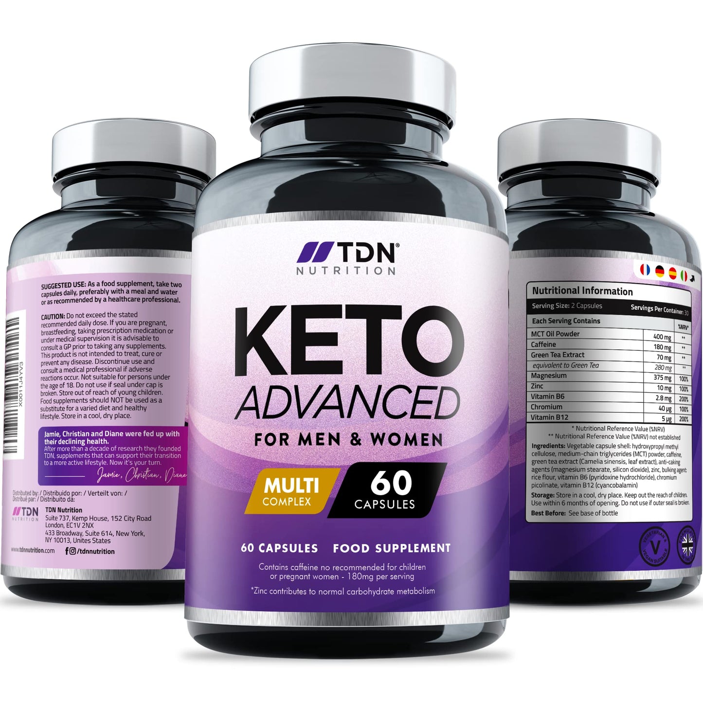 Keto Diet Pills for Men & Women - 1 Month Supply - Vitamins and Minerals - Formulated in The UK - Vegan - Contributes to Fatty Acid & Carb Metabolism