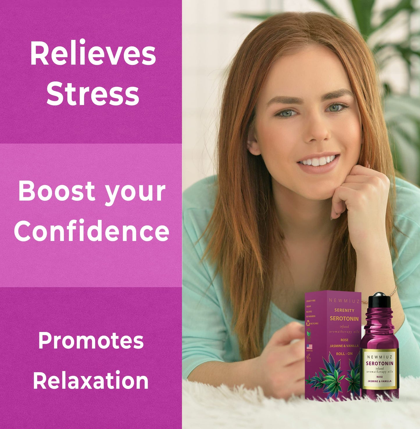 Chill Out Calming Roll On Essential Oil Blend -Stress Relief Rose Jasmine & Vanilla Destress - Relaxation Calm Aromatherapy Roller Gifts for Women Perfect Stocking Stuffers - NEW MIUZ