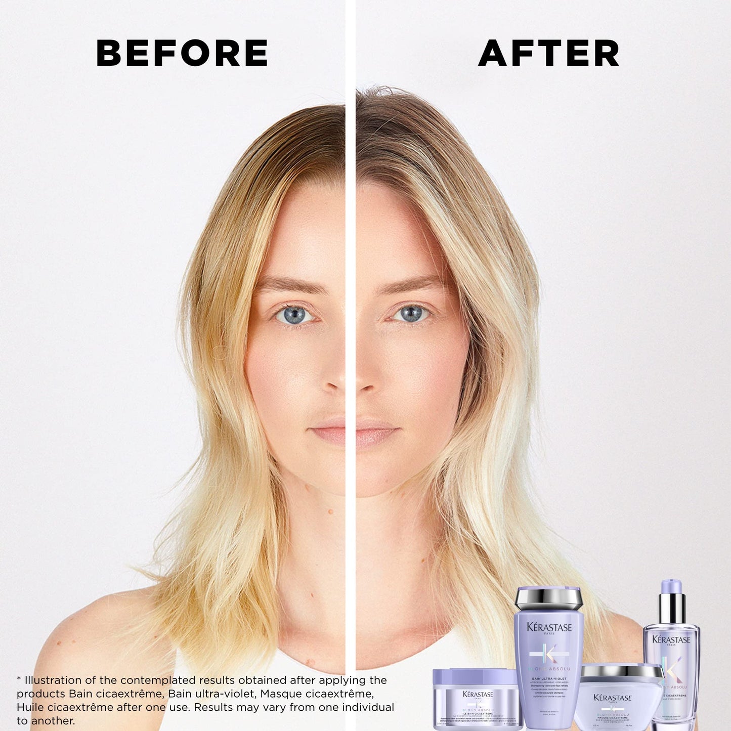 Kérastase Blond Absolu, Hydrating Illuminating Shampoo, For Lightened, Highlighted and Grey Hair, With Hyaluronic Acid & Edelweiss Flower, Bain Lumiere, 250ml