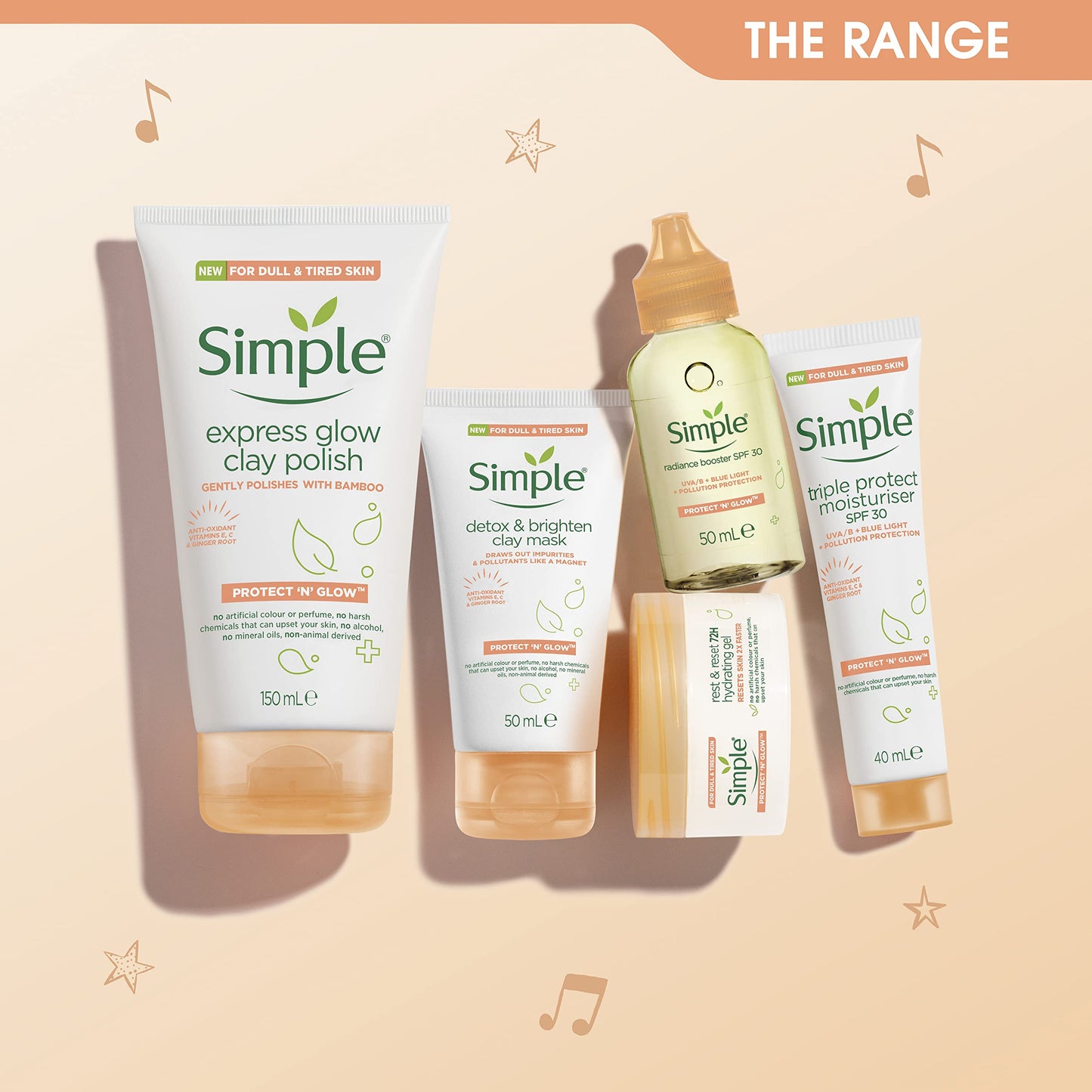 Simple Protect 'N' Glow Radiance Booster SPF 30 naturally preservative free moisturiser for dull & tired skin 50 ml