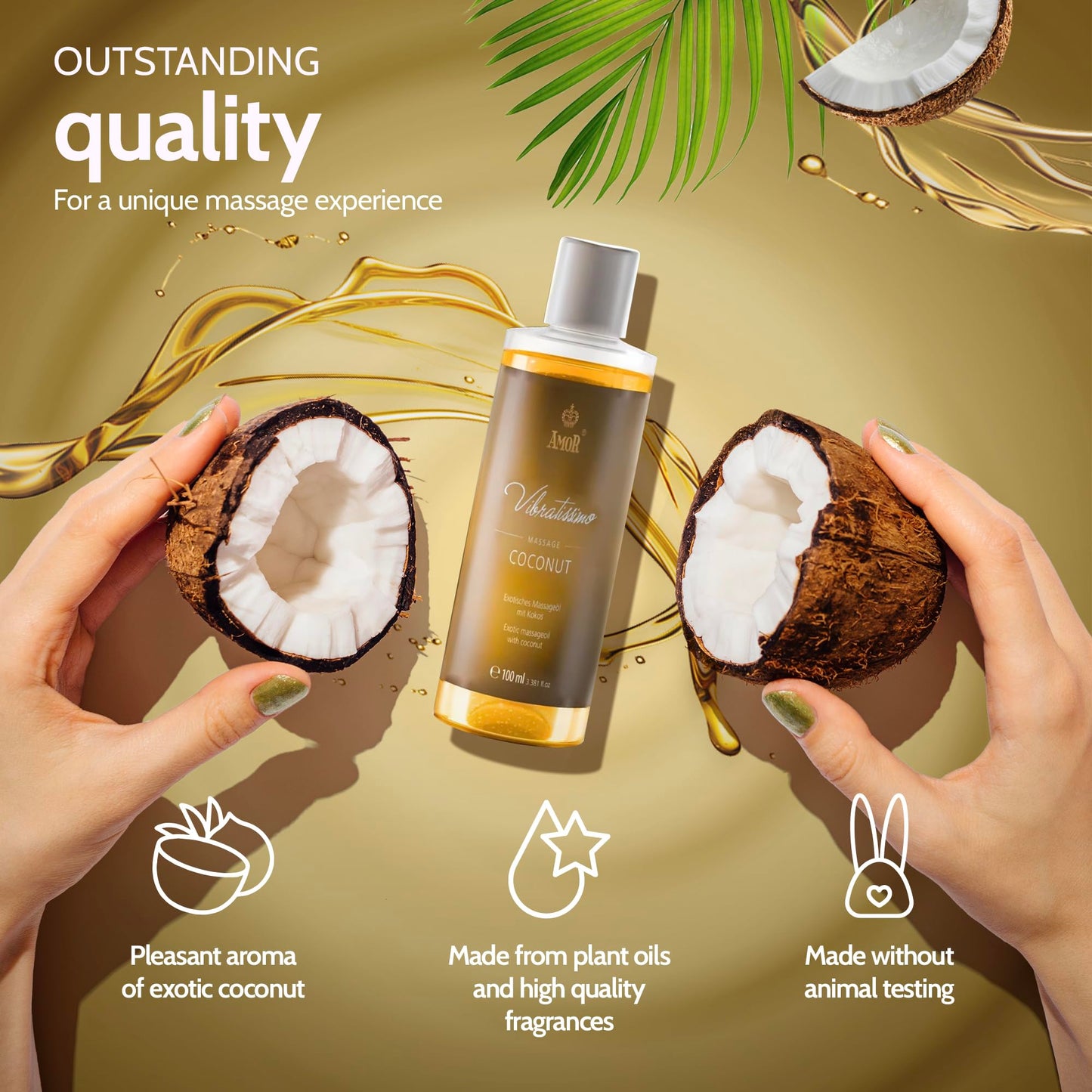 Vibratissimo “Coconut” - Exotic Massage Oil with Coconut, Love Oil, Erotic Oil, 100 ml
