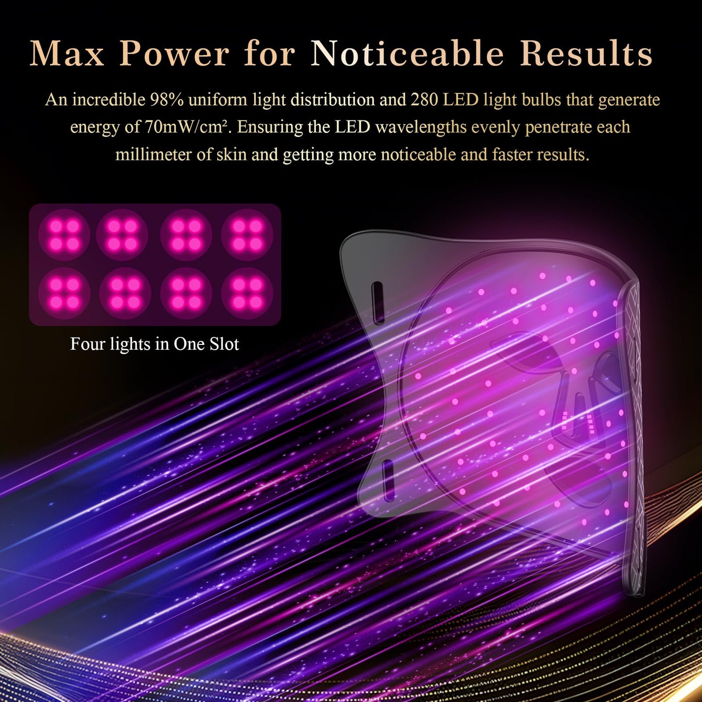 Lovsheme LED Face Mask - FDA Approved Enhance Red Light Therapy Mask for Acne, Wrinkles, and Skin Rejuvenation - Professional Grade Home Skincare - 3 Light Modes & Timing Settings, Eye Protection