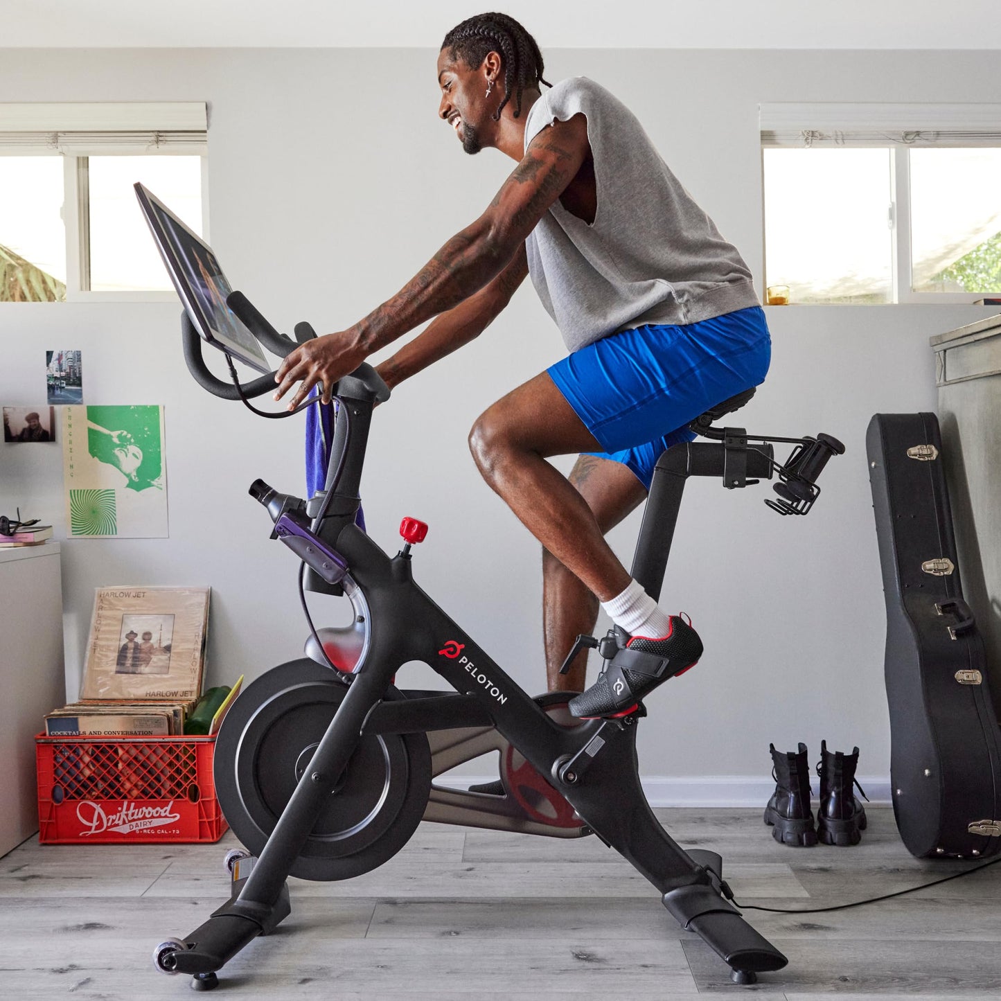 Original Peloton Bike | Indoor Stationary Exercise Bike with Immersive 22” HD Touchscreen, Black