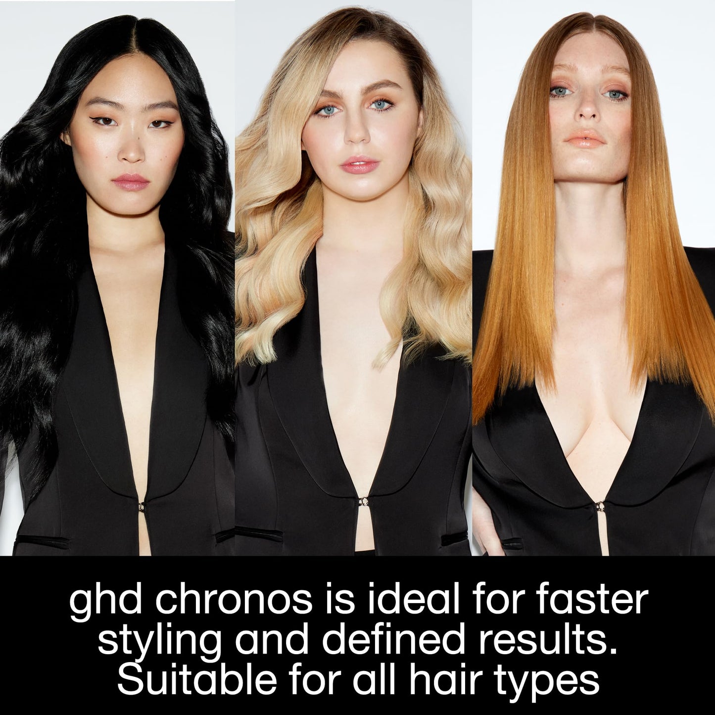 ghd Chronos Professional Styler, Black - Our Best Hair Straightener, One Stroke High-Definition Results That Last 24hrs, 3X More Breakage Protection, 2X Less frizz, 20 sec Heat up, 10 min Sleep Mode