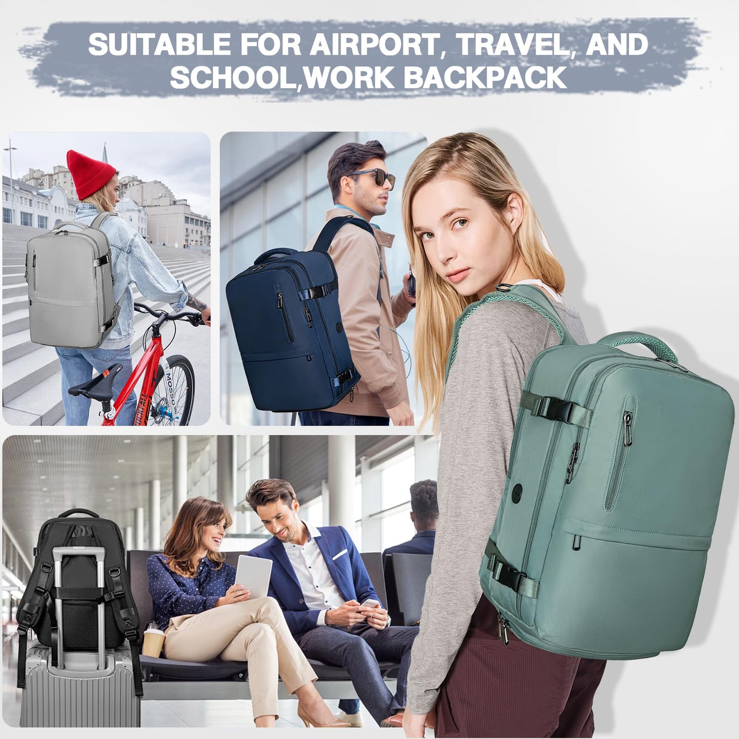 Designed for Easyjet Cabin Bag 45x36x20 Carry On Travel Backpack Hand Luggage Suitcases Bag，Waterproof Laptop Backpack Rucksack for Men Women Underseat Cabin Bags Casual Daypack