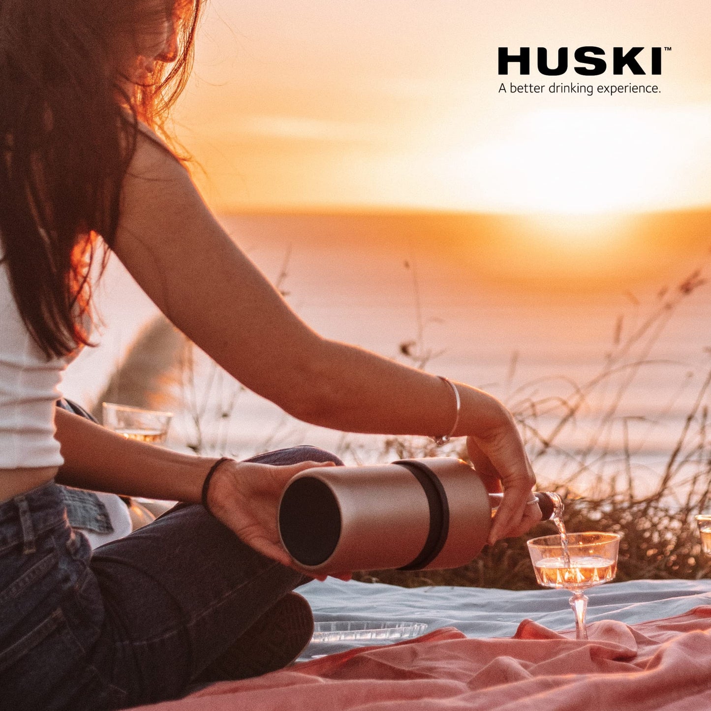 Huski Wine Cooler | Award Winning Iceless Design | Keeps Wine Cold up to 6 Hours | Wine Accessory | Next Generation Ice Bucket | Fits Some Champagne Bottles | Perfect Gift for Wine Lovers (Stone Grey)