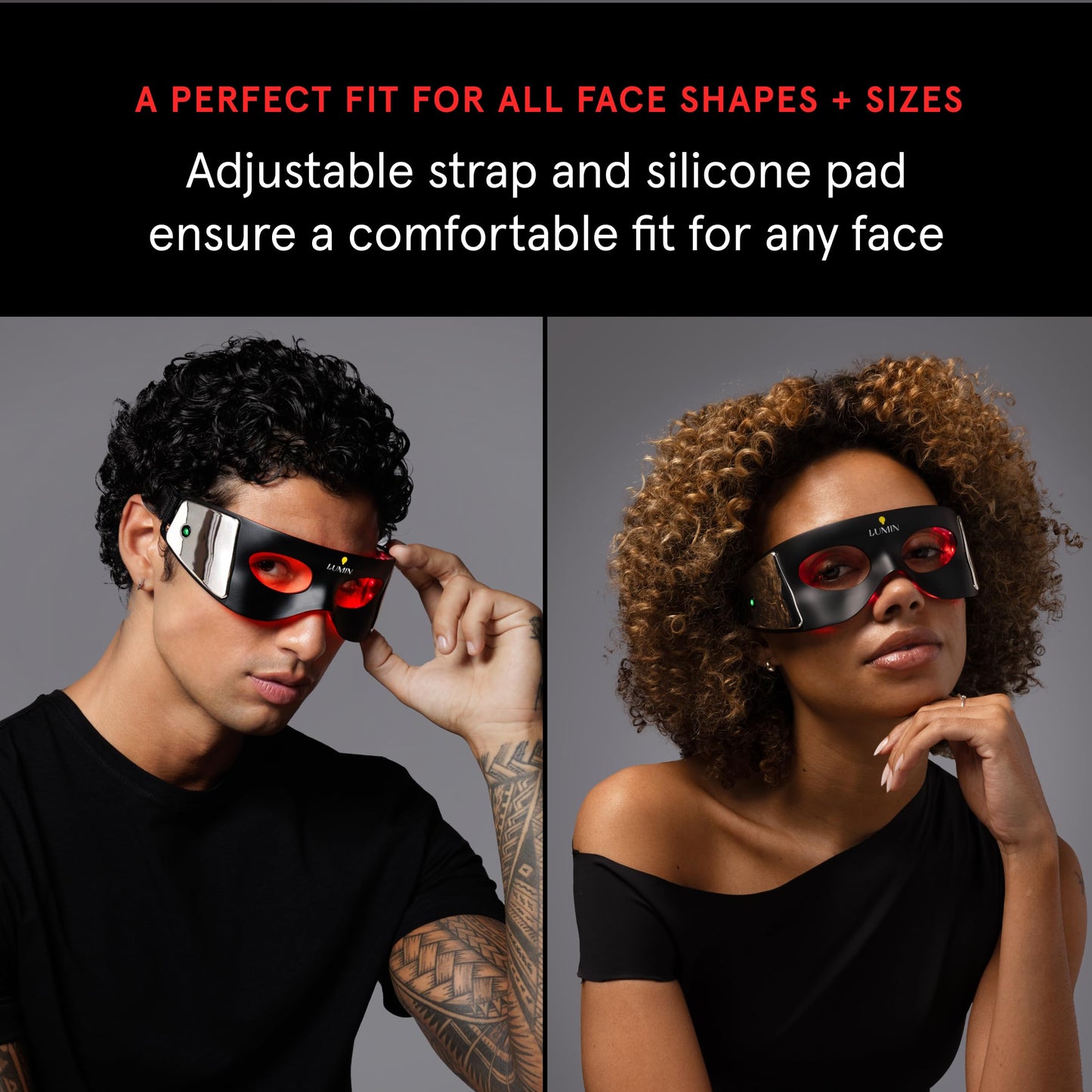 Luminator LED Eye Mask for Men and Women, Boost Collagen, Reduce Dark Circles & Wrinkles, Red Light Therapy for Under-Eye Treatment & Rejuvenation - Only 3 Minutes a Day