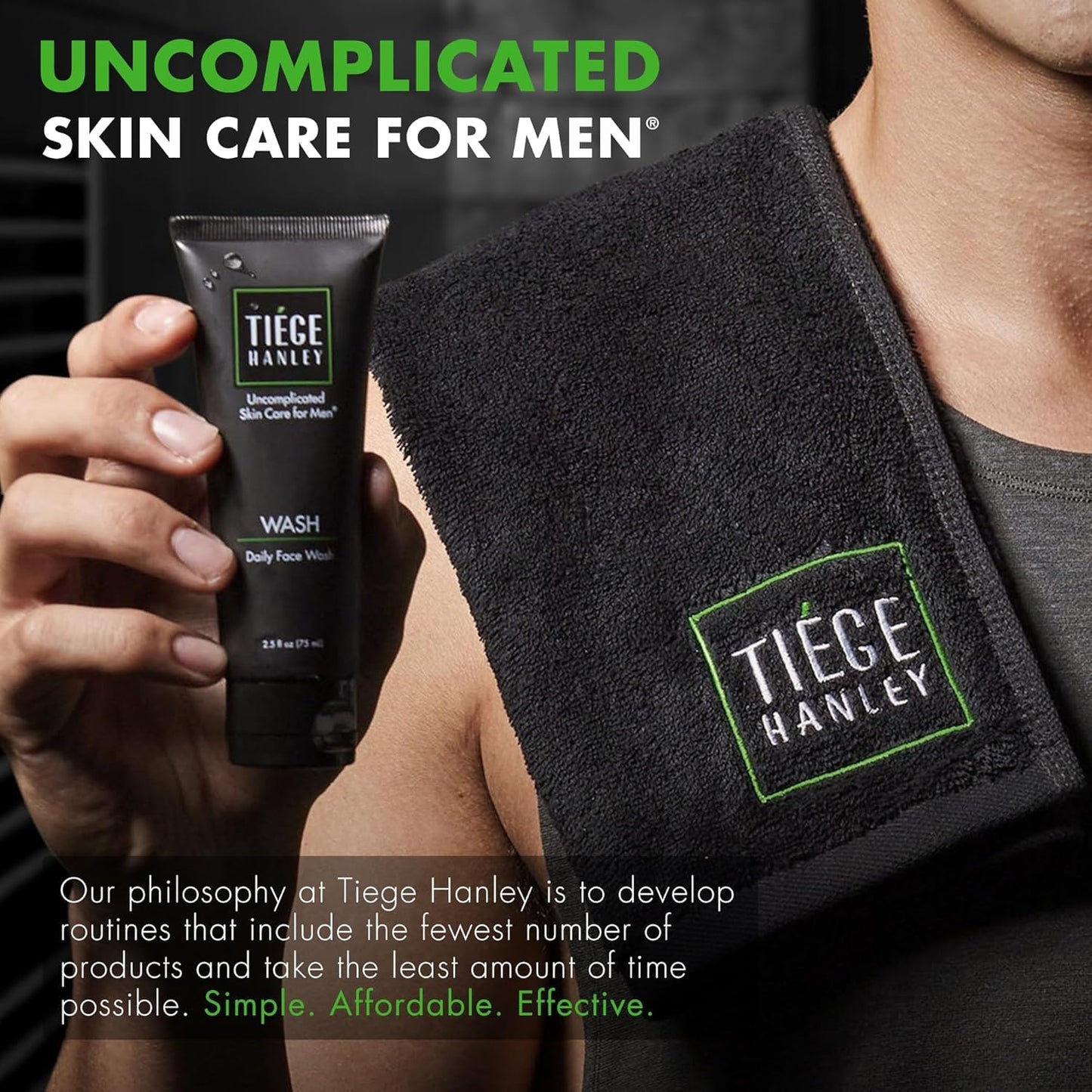 Tiege Hanley Men’s Skin Care System - Level 3 | Mens Anti Aging Routine Product Set: Face Wash, Serum, Day & Night Moisturizer, Exfoliating Scrub & Eye Cream | Tighten & Hydrate Your Best Looking Skin