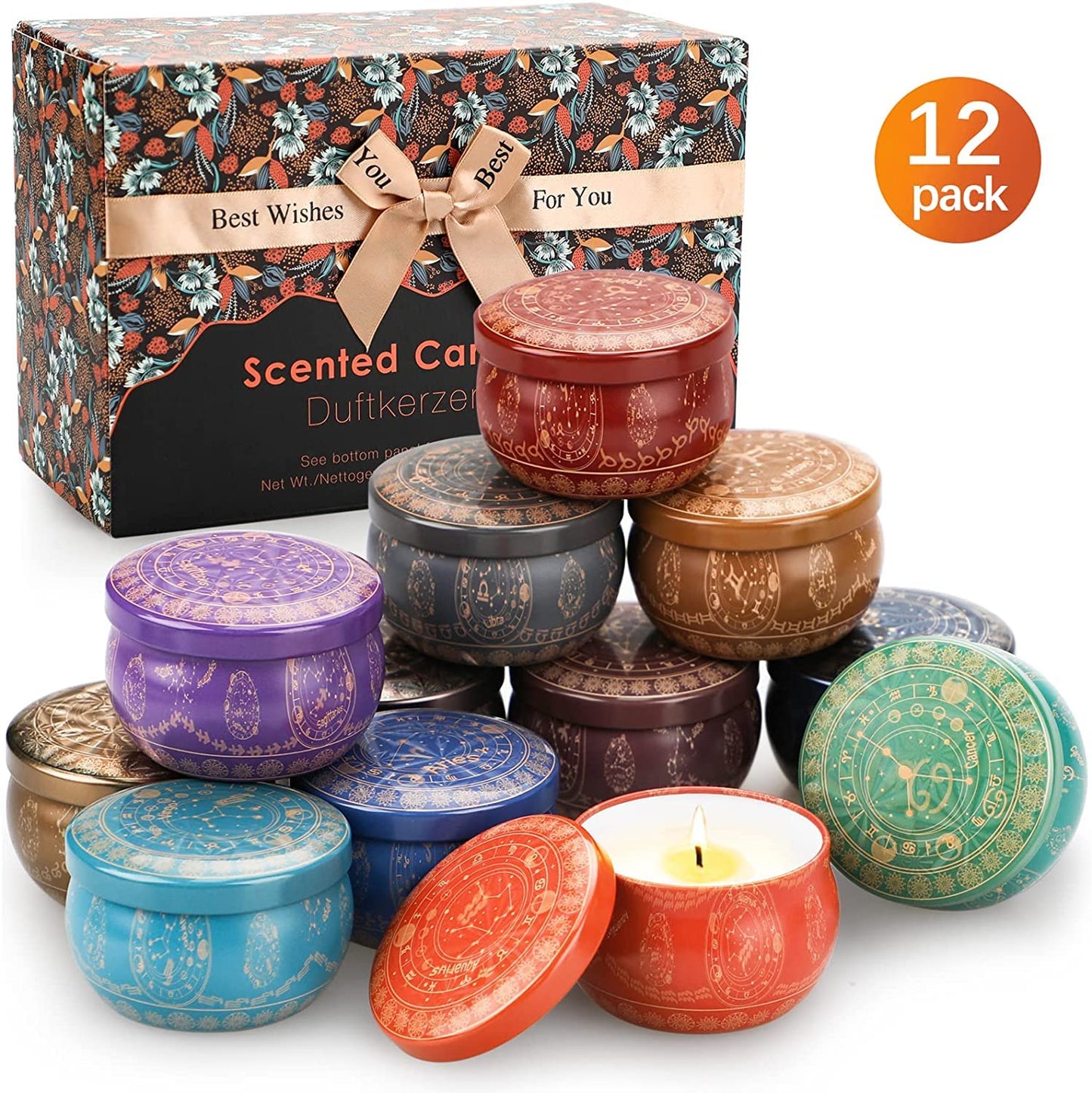 12-Pack Aromatherapy Scented Candle Gift Set